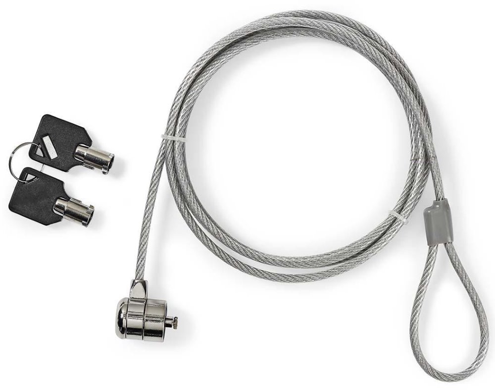 Nedis NBLKK1002ME - Zámek Notebooku | Tlačítko | 1.8 mm | Stříbrná