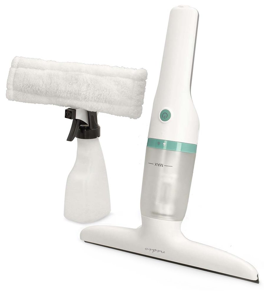 NEDIS okenní vysavač s mopem/ výkon 12 W/ objem nádrže 60 ml/ odnímatelná nádrž na špinavou vodu/ bílo-zelený VCWI230WT