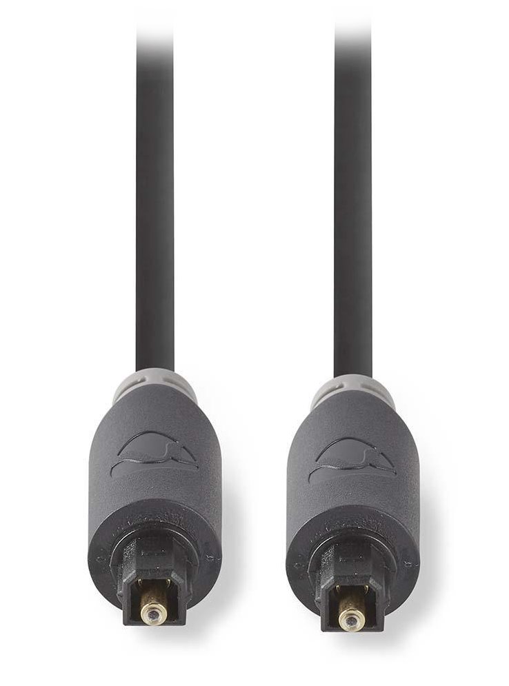 NEDIS optický audiokabel/ TosLink zástrčka - TosLink zástrčka / antracit/ 2m CABW25000AT20