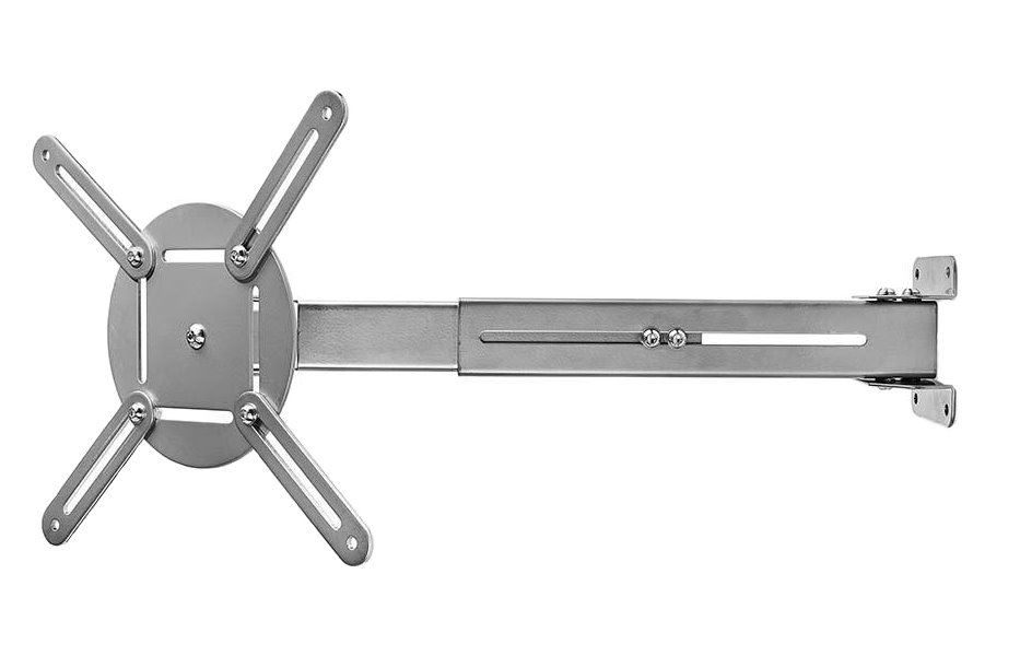 Nedis PJWM100GY - Nástěnný držák projektoru| | 360° | Max. 10 kg | 314 - 500 mm | Stříbrná barva