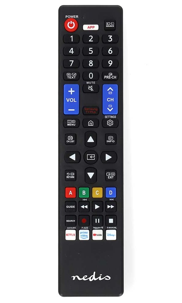 NEDIS předprogramovaný dálkový ovladač kompatibilní se všemi televizory Samsung TVRC45SABK