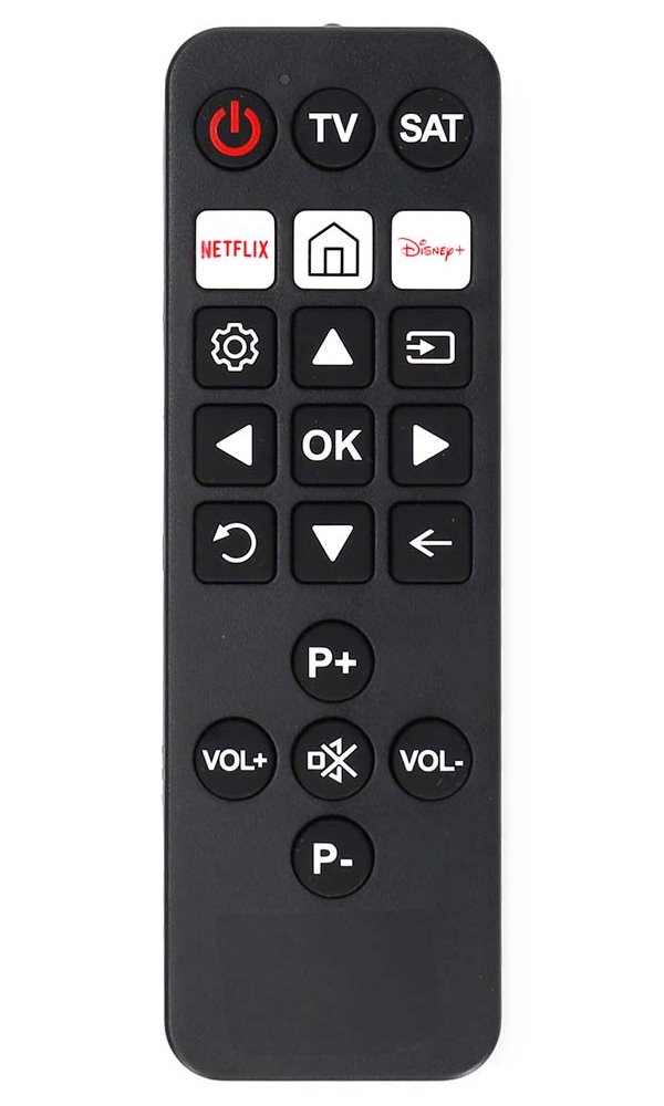 NEDIS předprogramovaný univerzální dálkový ovladač pro seniory 2:1 kompatibilní se všemi televizory TVRC23SNBK