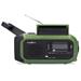 NEDIS přenosné nouzové rádio/ napájení z baterie/ z USB/ solární panel/ DAB+ / FM/ budík/ světlo/ černo-zel RDDBCR2000GN
