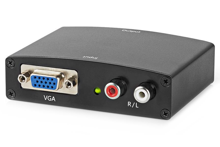 NEDIS převodník VGA na HDMI/ 2x RCA/ černý VCON3454AT