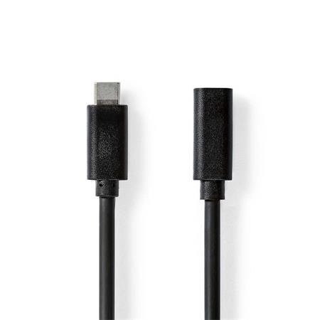 NEDIS prodlužovací kabel USB 3.2 Gen 1/ USB-C zástrčka - USB-C zásuvka/ kulatý/ černý/ 1m CCGL64010BK10