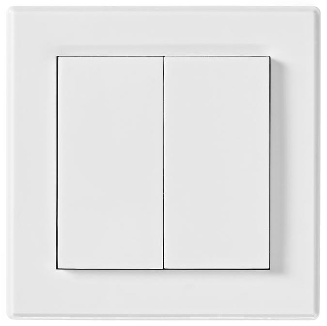 NEDIS RF chytrý nástěnný přepínač/ rozsah 30 m/ dvojitý/ bílý RFWS20WT