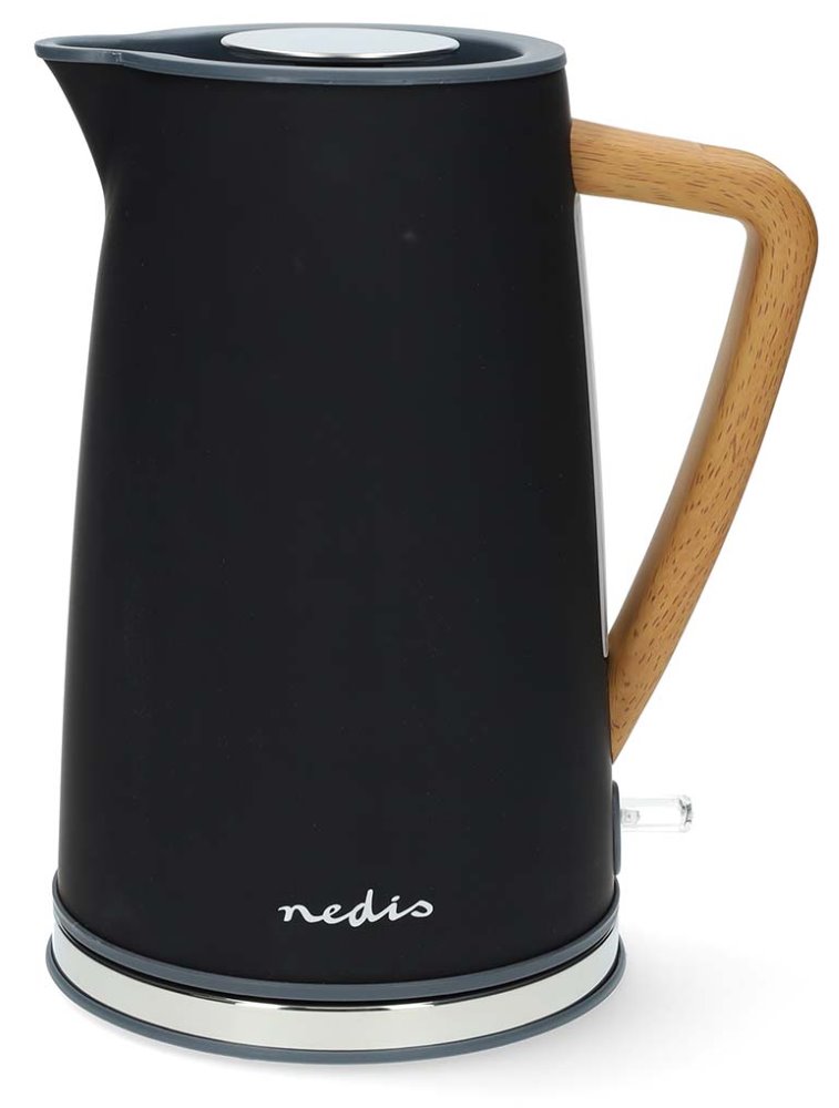 NEDIS rychlovarná konvice KAWK510EBK/ objem 1,7 l/ Soft-Touch/ 1850 - 2200 W/ nerezová ocel/ černá