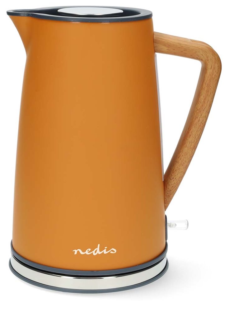 NEDIS rychlovarná konvice KAWK510EOR/ objem 1,7 l/ Soft-Touch/ 1850 - 2200 W/ nerezová ocel/ oranžová