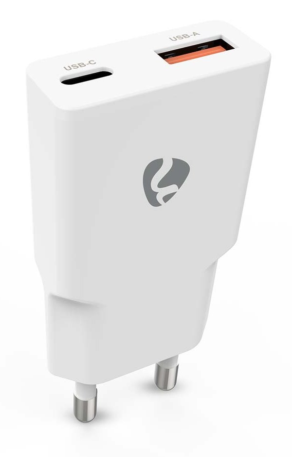 NEDIS síťová nabíječka/ 30 W/ PD 3.0/ rychlé nabíjení/ 1.5 / 2.0 / 2.22 / 3.0 A/ USB-A/ USB-C/ bílá WCHA30WT