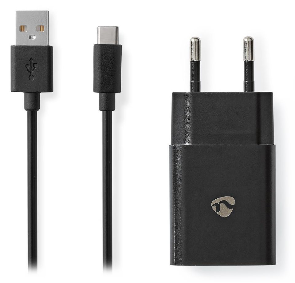 NEDIS síťová nabíječka/ USB-C/ 2.4 A/ 5.0 VDC/ černá/ kabel 1m WCHAC242ABK