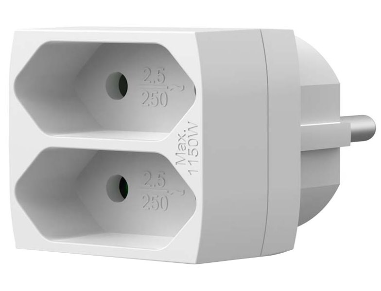 NEDIS síťový rozbočovač/ 2x zásuvka typu C (bez kolíku)/ 250 V AC 50/60 Hz/ 2,5 A/ 1100 W/ bílý