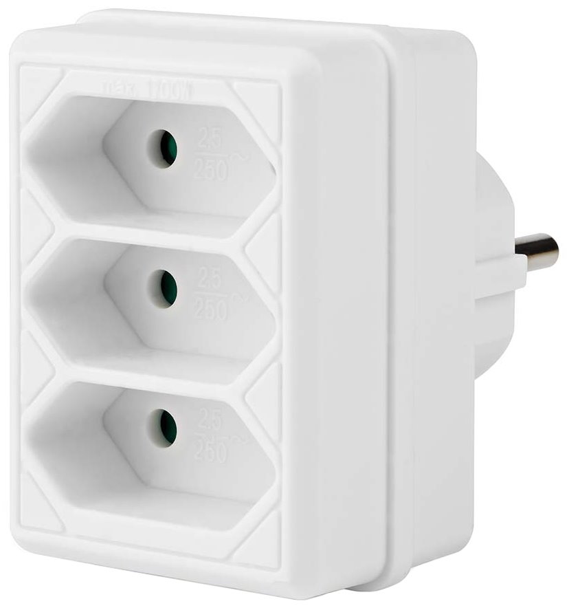 NEDIS síťový rozbočovač/ 3x zásuvka typu C (bez kolíku)/ 250 V AC 50/60 Hz/ 2,5 A/ 1700 W/ bílý PSSPL300C1WT