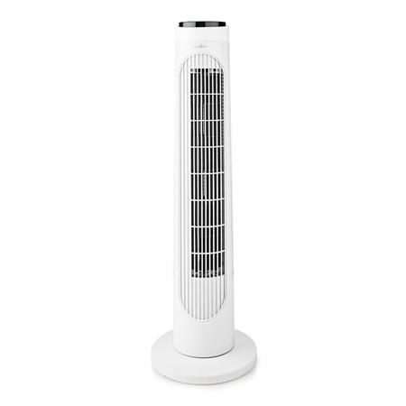 NEDIS sloupový ventilátor/ výška: 76 cm/ výkon 50 W/ 3 rychlosti/ rotace/ dálkové ovládání/ bílo-černý FNTR13CWT40