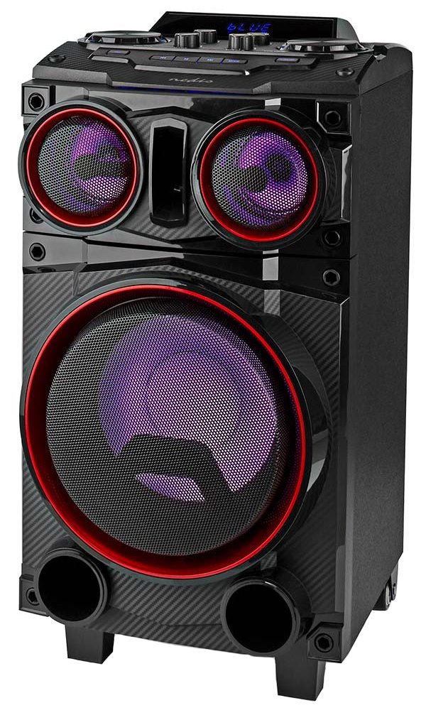 Nedis SPPT800BK- Bluetooth Party Reproduktor| 120 W | Držadlo | Párty osvětlení | Ekvalizér | Černá