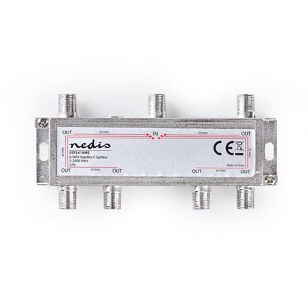 Nedis SSPL610ME - Satelitní F-Rozbočovač | Max. zisk 17 dB | 5–2 400 MHz | 6 Výstupů