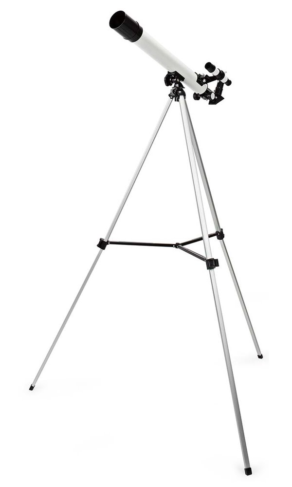 NEDIS teleskop SCTE5060WT/ clona 50 mm/ ohnisková vzdálenost 600 mm/ hledáček 5 x 24/ výška 125 cm/ Tripod/ bílo-černý