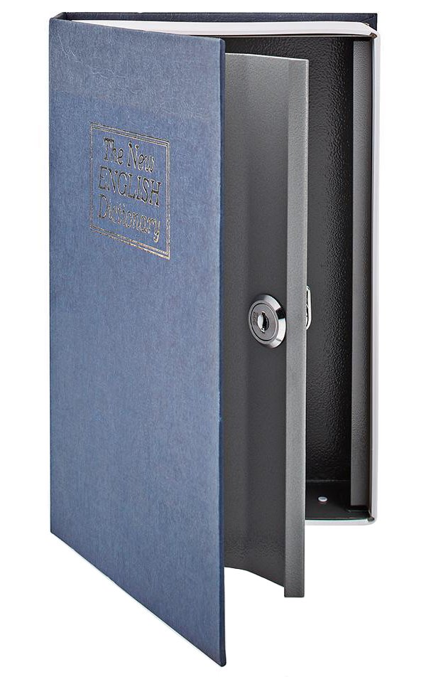 NEDIS trezor v podobě knihy/ zámek/ 2 klíče/ objem 1,6 L/ ABS/ocel/ černý BOOKSEDM01BU