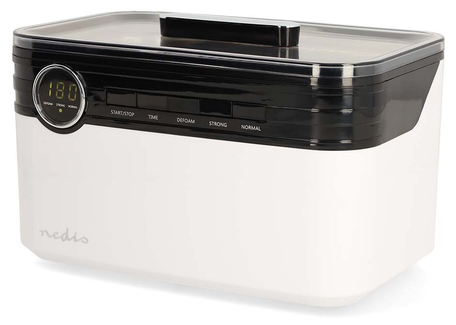 NEDIS ultrazvuková čistička šperků/ 1,8 L/ síťové napájení/ 220-240 V AC 50/60 Hz/ bílá (plast) JECL120WT