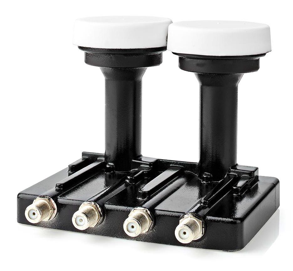 NEDIS univerzální LNB konvertor/ monoblok se čtyřmi výstupy 4.3/ úroveň šumu: 0,2–0,85 dB SLNBQDM43BK