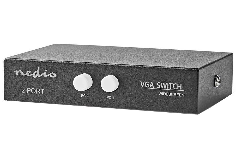 NEDIS VGA přepínač/ 2x VGA vstup/ 1x VGA výstup/ rozlišení 2560x1600/ box/ černý CSWI5902BK
