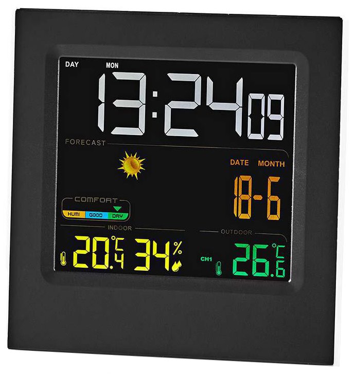 Nedis WEST404BK - Meteostanice | Bezdrátový snímač | Budík | Předpověď Počasí