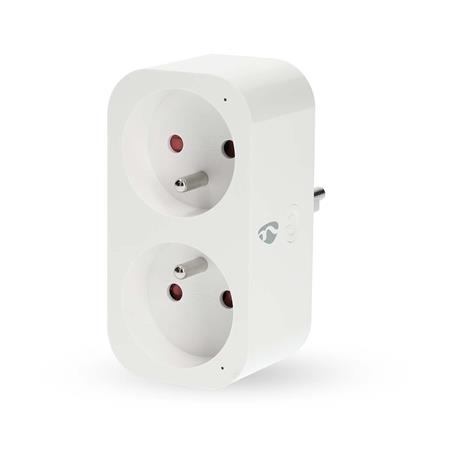 NEDIS Wi-Fi chytrá duo zásuvka/ 16A/ francouzský typ E/ IP21/ měřič výkonu/ Android/ iOS/ Nedis® SmartLife/ WIFIP141EWT