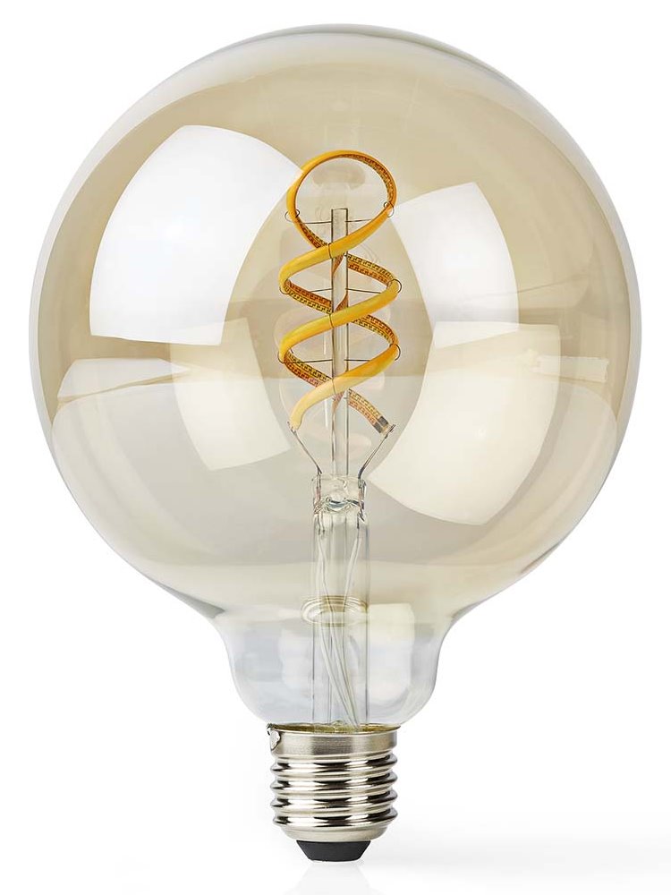 NEDIS Wi-Fi chytrá LED žárovka s vláknem/ E27/ G125/ 4,9W/ 230V/ 360lm/ teplá až studená bílá/ 1800 - 6500 WIFILRT10G125