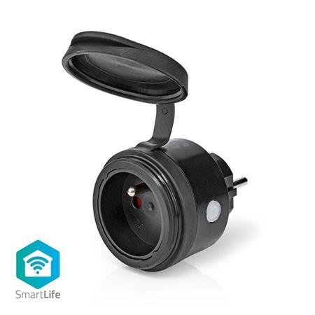 NEDIS Wi-Fi chytrá zásuvka/ venkovní/ 16A/ francouzský typ E/ IP44/ Android/ iOS/ Nedis® SmartLife/ černá WIFIPO110EBK
