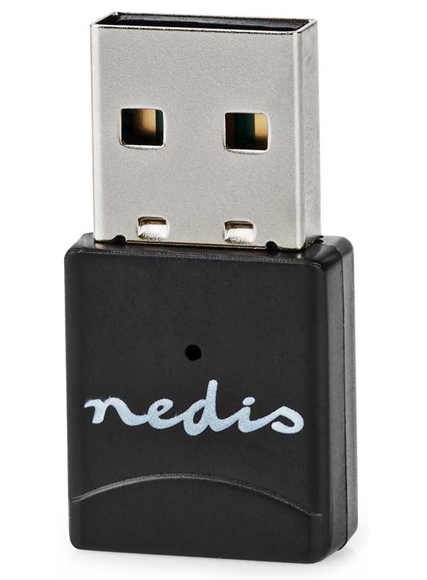 NEDIS Wi-Fi dongle/ AC600/ 2.4/5 GHz (Dual Band)/ USB 2.0/ celková rychlost 600 Mbps/ OS verze: Windows 8/10/ WSNWM610BK