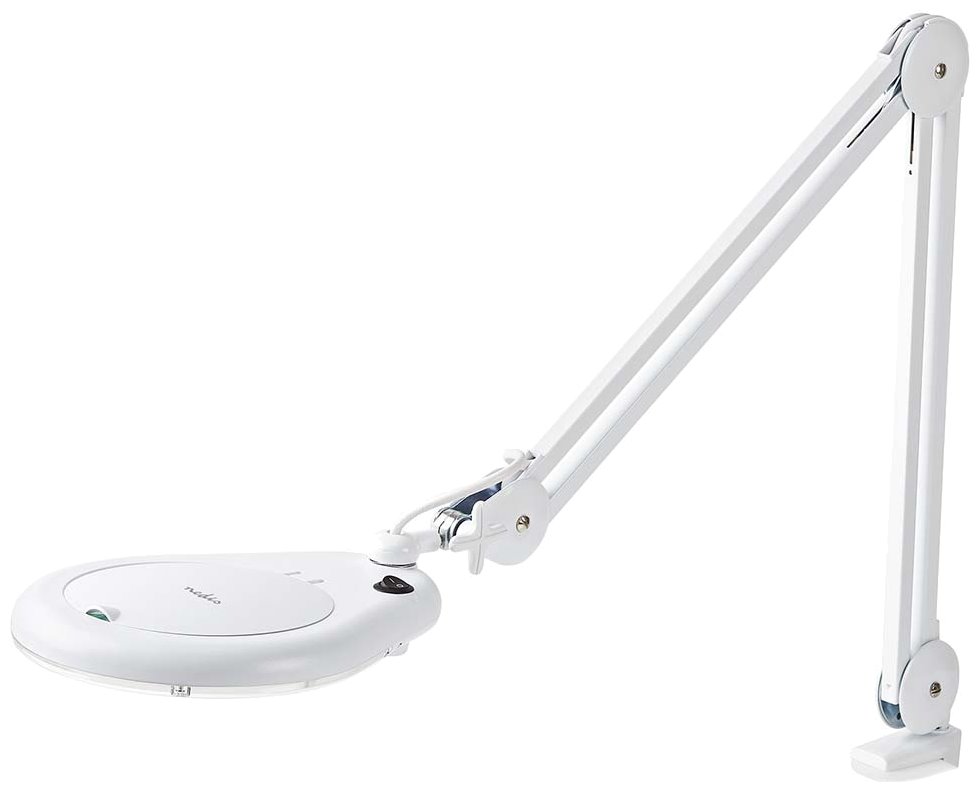NEDIS zvětšovací stolní LED lampa/ čočka 3 dioptrie/ spotřeba 9 W/ teplota 6500 K/ světelný tok 720 lm/ bílá MAGLE2WT