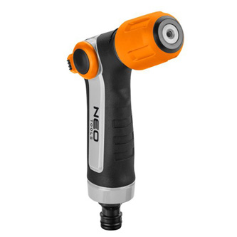 NEO TOOLS pištoľový rozprašovač s reguláciou prúdu 2 funkcie, ZAP/VYP palcom, oranžovo-čierna, 15-7 15-707