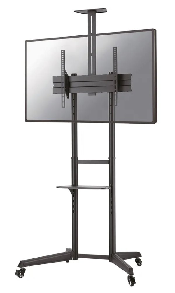 Neomounts FL50-550BL1 / Mobile Floor Stand incl. AV- and cam shelf (height adjustable: 128,5-145 cm) / Black