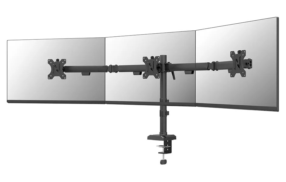 Neomounts NERO Triple Flat Screen Desk Mount 10-27 "(phone holder+Quick-fix clamp/grommet) DS60-600BL3