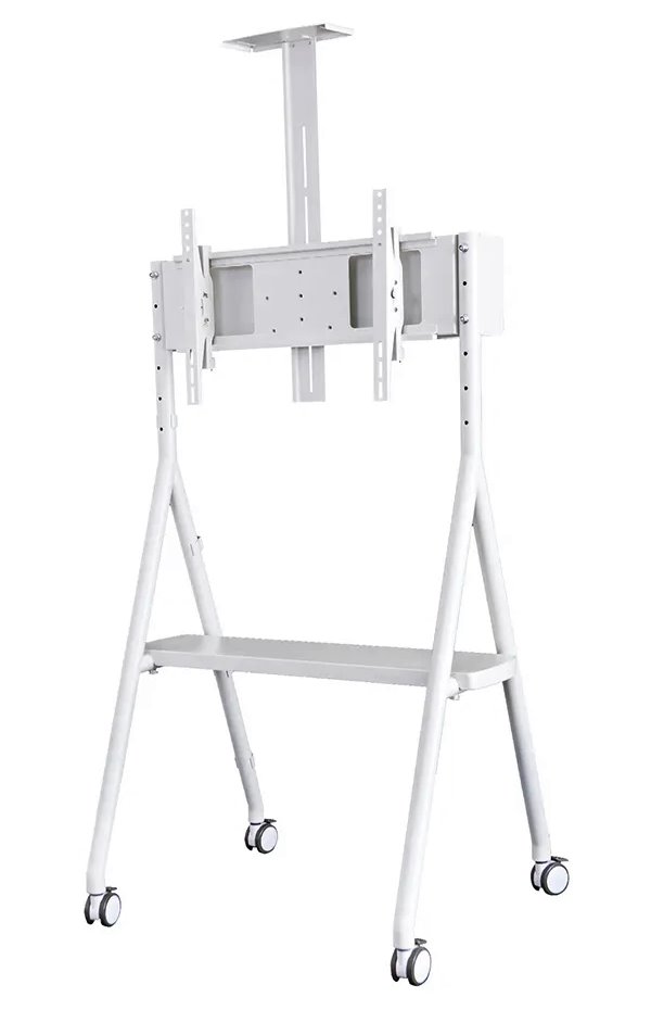 Neomounts NS-M1500WHITE / Mobile Flat Screen Floor Stand (height: 110 - 144 cm) / White