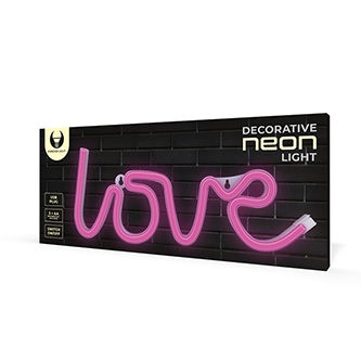 Neon LED Light LOVE pink Bat + USB FLNE05 Forever Light RTV100208