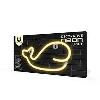 Neon LED Light WHALE warm white Bat + USB FLNE09 Forever Light RTV100218