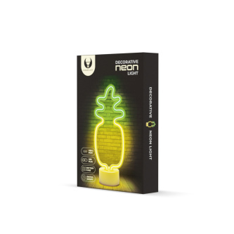 Neon LED on stand PINEAPPLE orange green USB-C FSC-12 Forever Light RTV200098