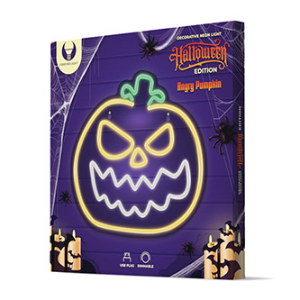 Neon PLEXI LED ANGRY PUMPKIN yellow white FPNE14 Forever Light RTV100274