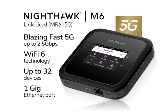 Netgear Nighthawk M6 5G WiFi 6 Mobile Hotspot Router MR6150-100EUS