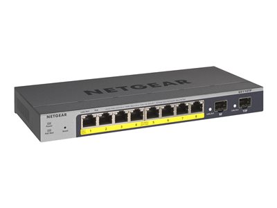 NETGEAR Pro GS110TPv3 - Přepínač - inteligentní - 8 x 10/100/1000 (PoE) + 2 x SFP - desktop, pro př GS110TP-300EUS