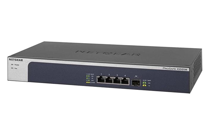 NETGEAR XS505M - Přepínač - neřízený - 4 x 10 Gigabit Ethernet + 1 x 10 Gigabit SFP+ - desktop, Lze XS505M-100EUS