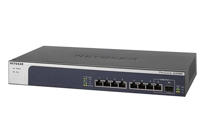 NETGEAR XS508M - Přepínač - neřízený - 7 x 10 Gigabit Ethernet + 1 x 10 Gigabit Ethernet / 10 Gigab XS508M-100EUS