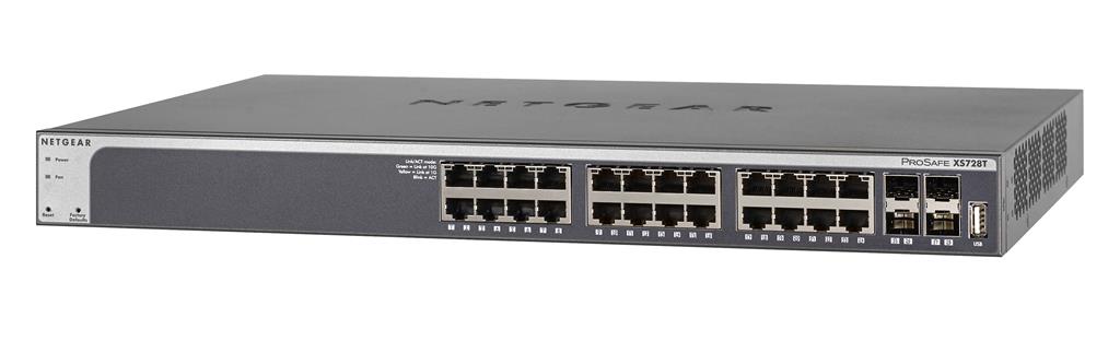 NETGEAR XS728T - Přepínač - L3 Lite - inteligentní - 24 x 10GBase-T + 4 x 10 Gigabit SFP+ - desktop XS728T-100NES