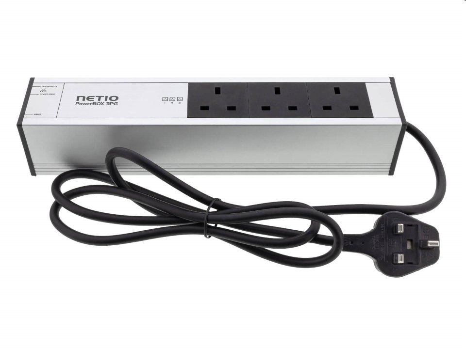 NETIO PowerBox 3PF napájecí panel 3x 230V s managementem (zásuvka UK) POWERBOX 3PG