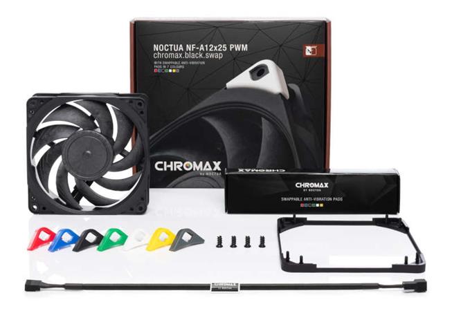 Noctua NF-A12x25-PWM chromax.black.swap, 120x120x25 mm, 4-pin PWM NF-A12x25 PWM ch.bk.s