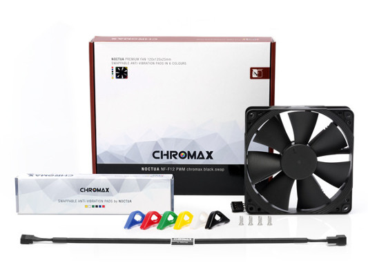 Noctua NF-F12 PWM chromax.black.swap, 120x120x25 mm NF-F12 PWM ch.bk.s