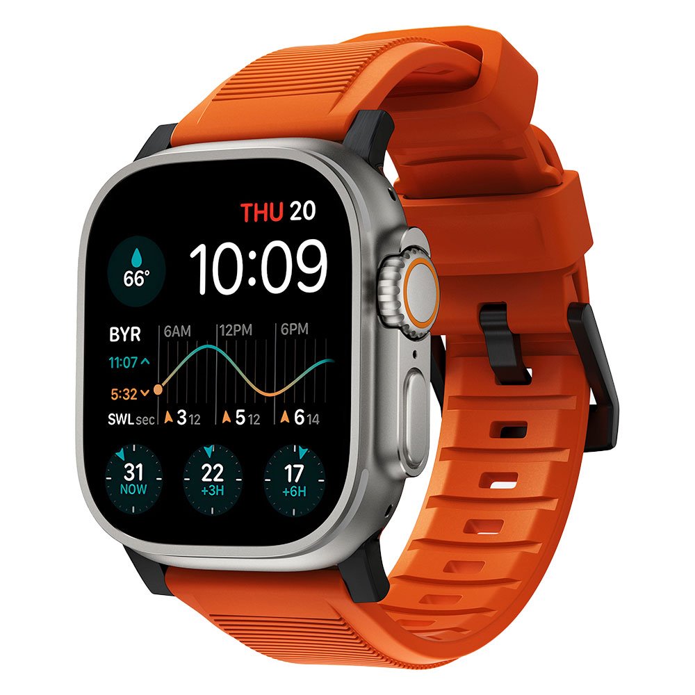 Nomad remienok Rugged Strap pre Apple Watch 44/45/49mm - Ultra Orange/Black Hardware NM01217985