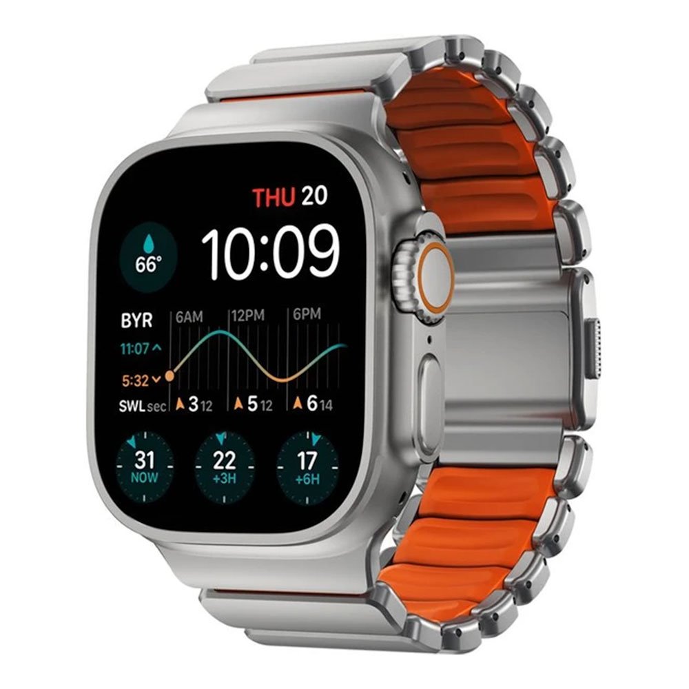 Nomad remienok Stratos pre Apple Watch 44-49mm - Ultra Orange/Natural Hardware NM011123858