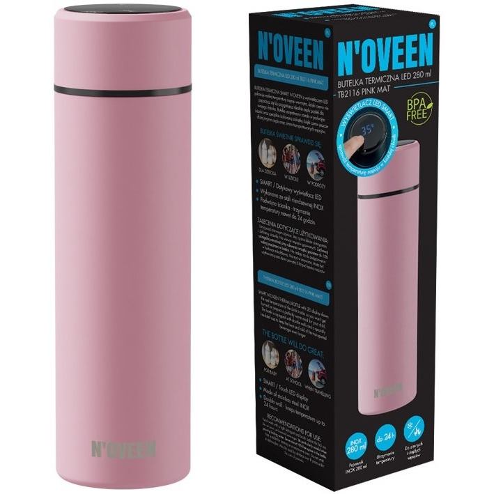 NOVEEN TB2116, Termoska, 280ml, displej, ružová