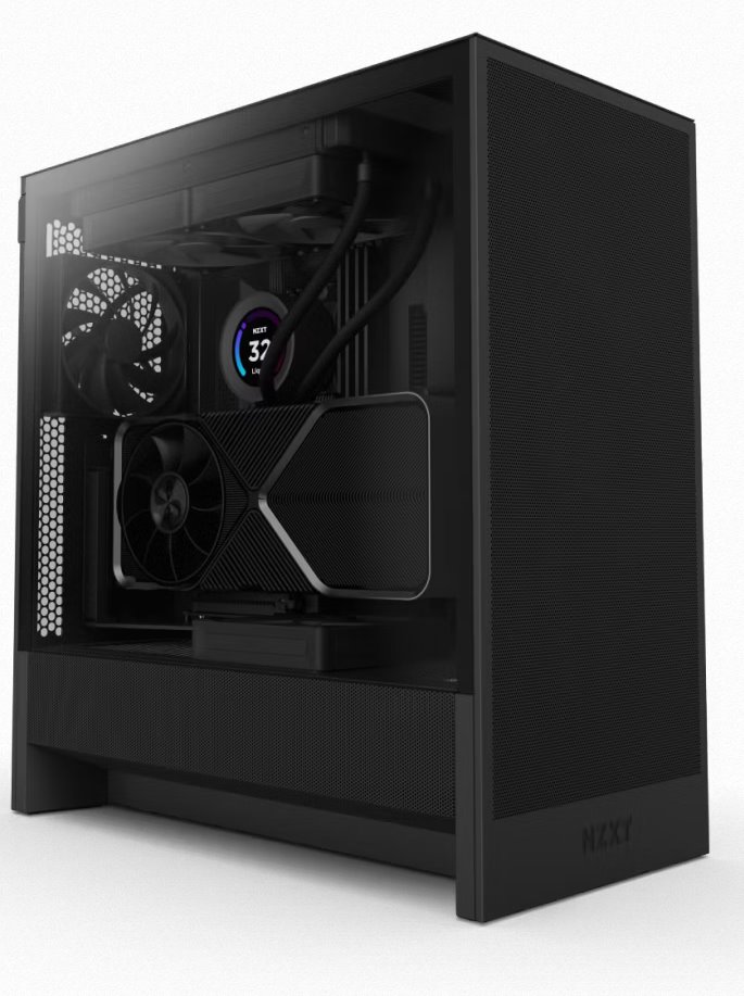 NZXT case H5 Flow / 2x120 mm fan / mesh / Black CC-H52FB-01